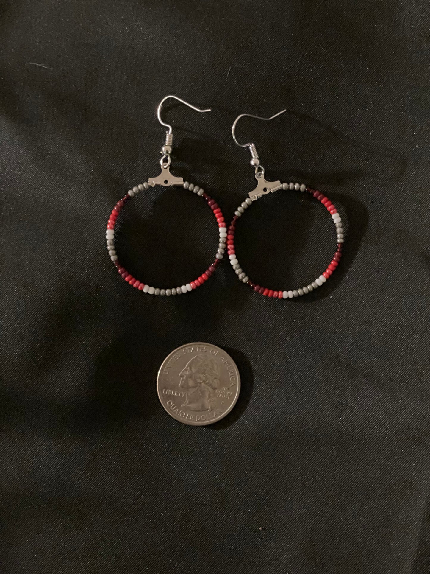 Red Tones Beaded Earrings