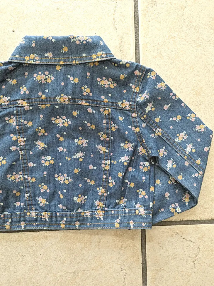 Denim Jacket with Floral Print