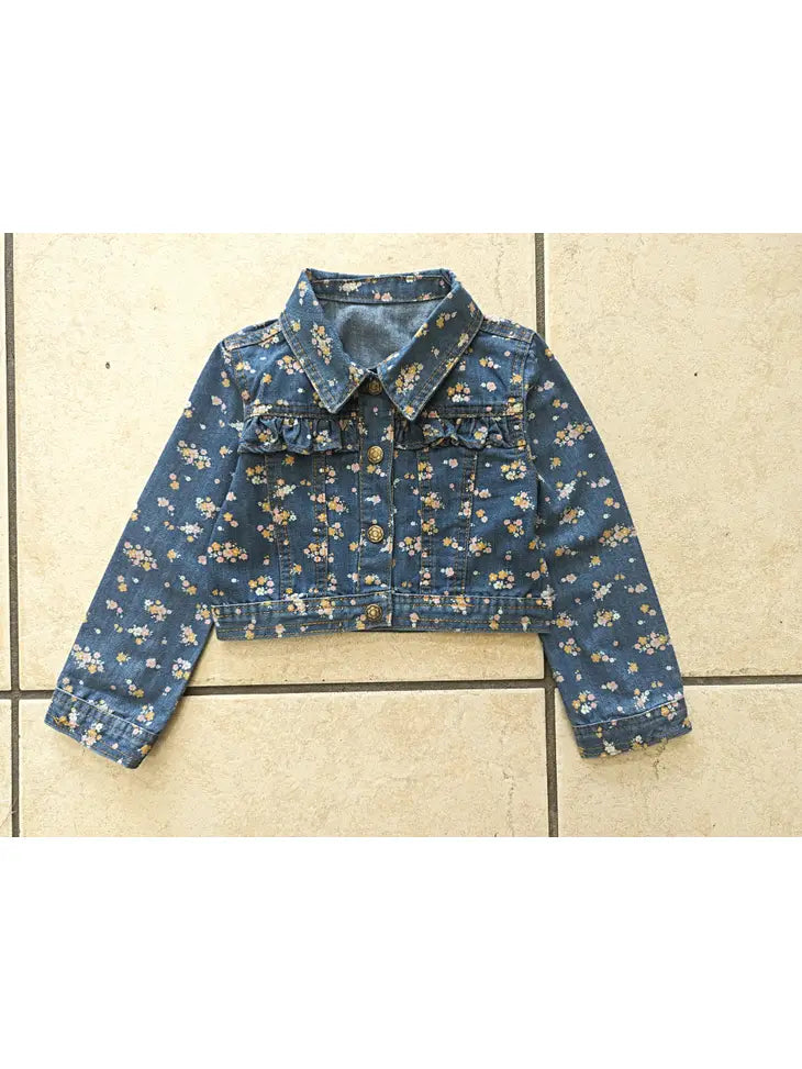 Denim Jacket with Floral Print