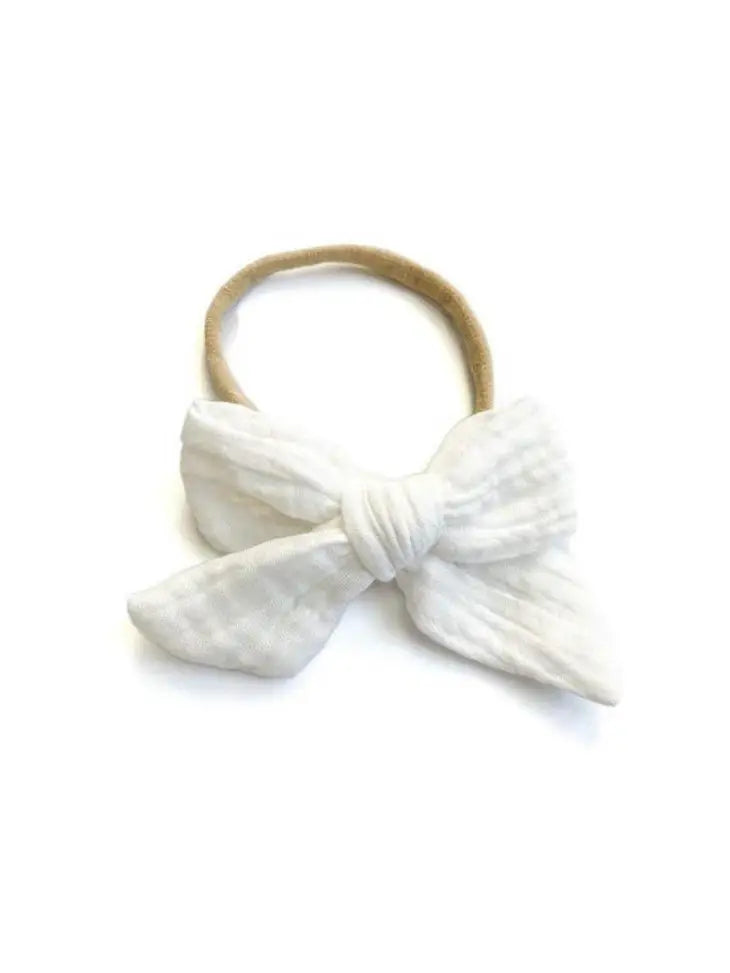 White Knot Bow Headband