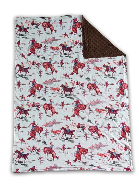 Horse Rodeo Baby Boy Western Blankets