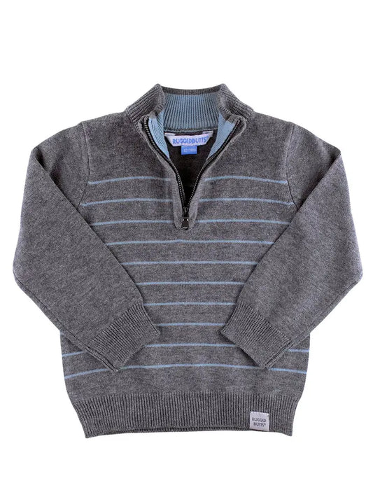 Charcoal Gray Melange Quarter-Zip Sweater