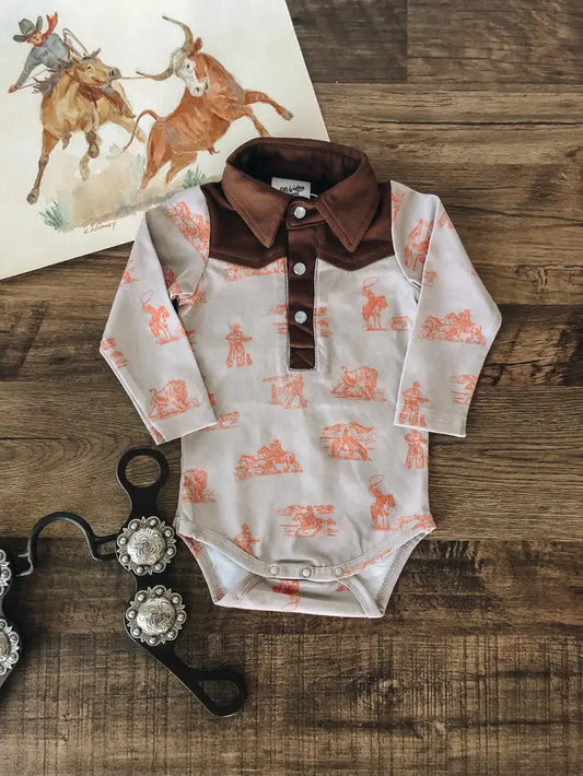 Buffalo Round-Up Organic Cotton Western Baby Bodysuit