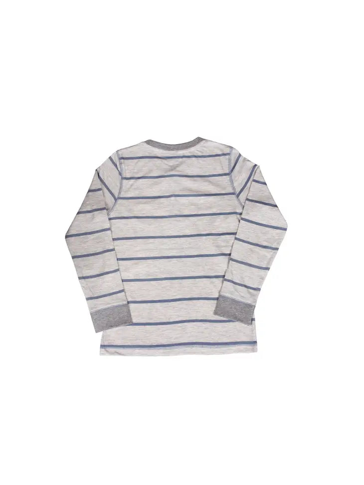 Leo Long Sleeve Striped Henley Boys Long-Sleeve