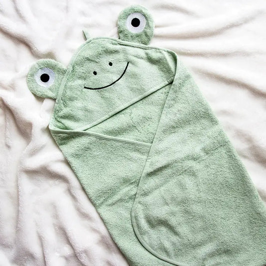 Baby Frog Hooded Cotton Towel