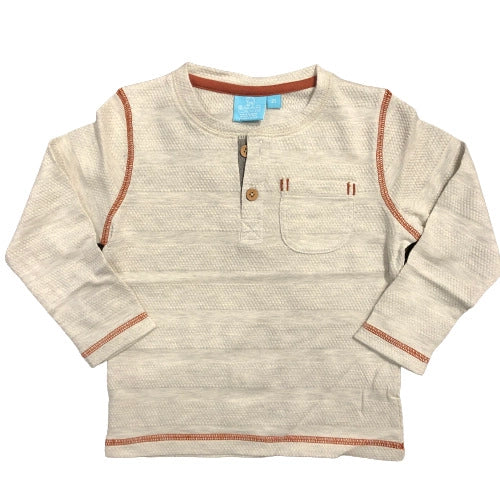 Textured Stripe Henley Boys Long-Sleeve