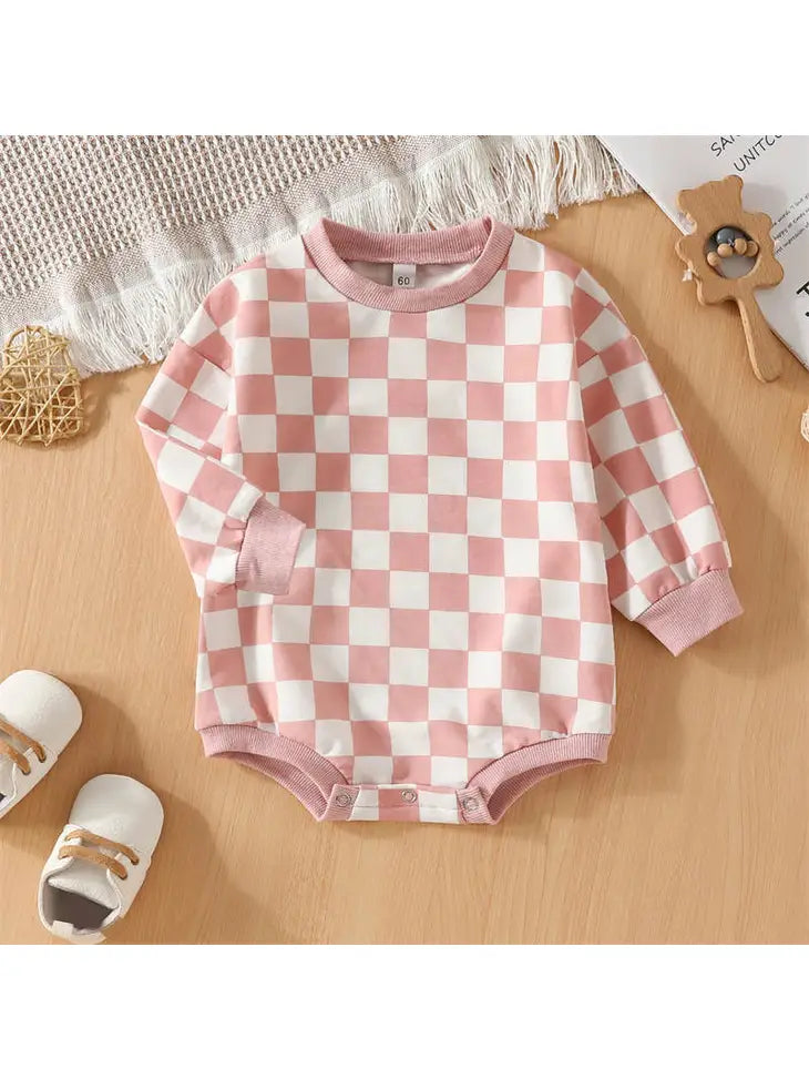 Plaid Baby Romper