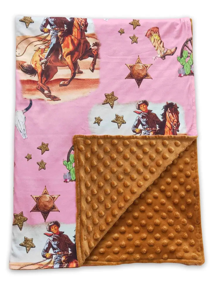 Horse Boots Cows Rodeo Baby Kids Western Blankets