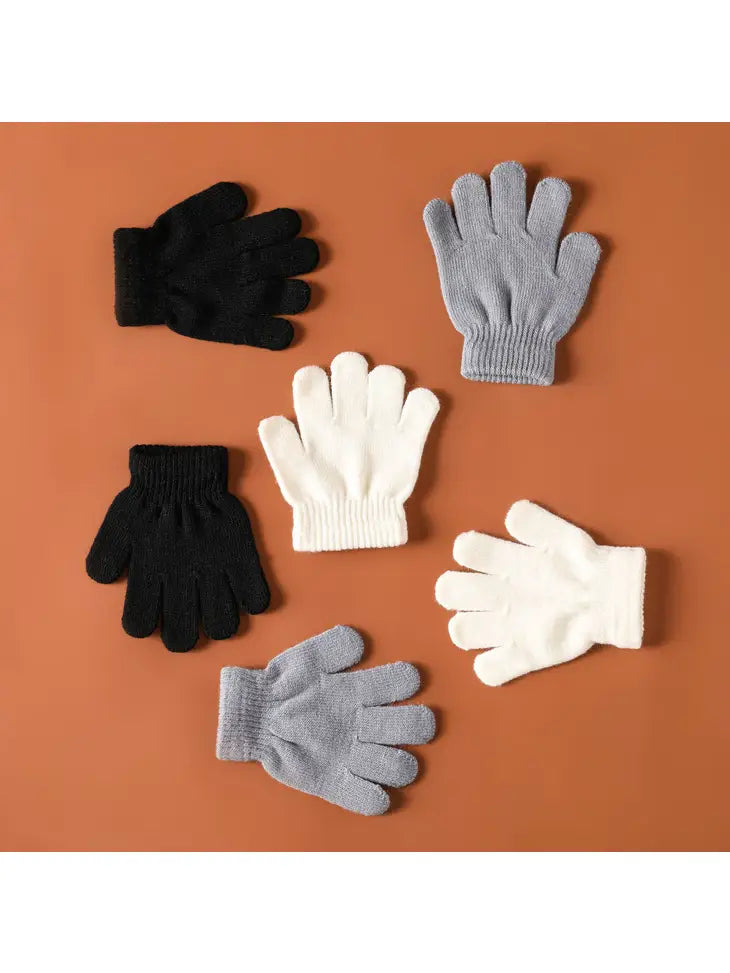 3-pairs Baby Solid Gloves Set