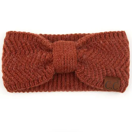 C.C Chevron Knit Pattern Head Wrap - Rust