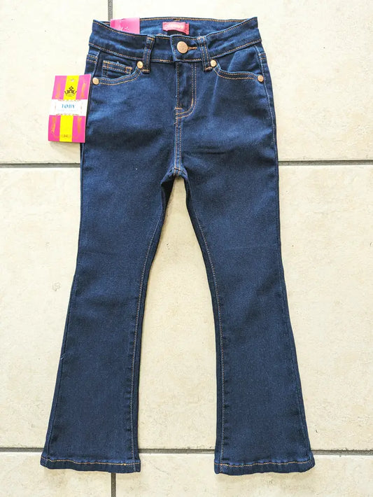 Girls Denim Flare Pant(Dark Blue Color)