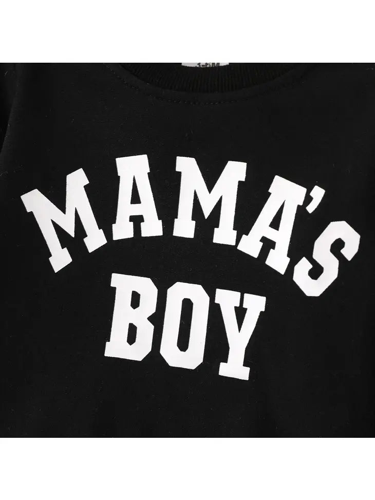 "Mama's Boy" Print Pullover Sweater