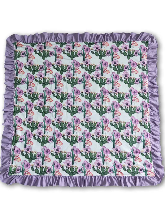 Cactus Floral Lavender Minky Baby Blankets