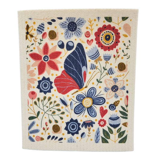 Spring Garden Flowers Swedish Dishcloth - Spring Decor