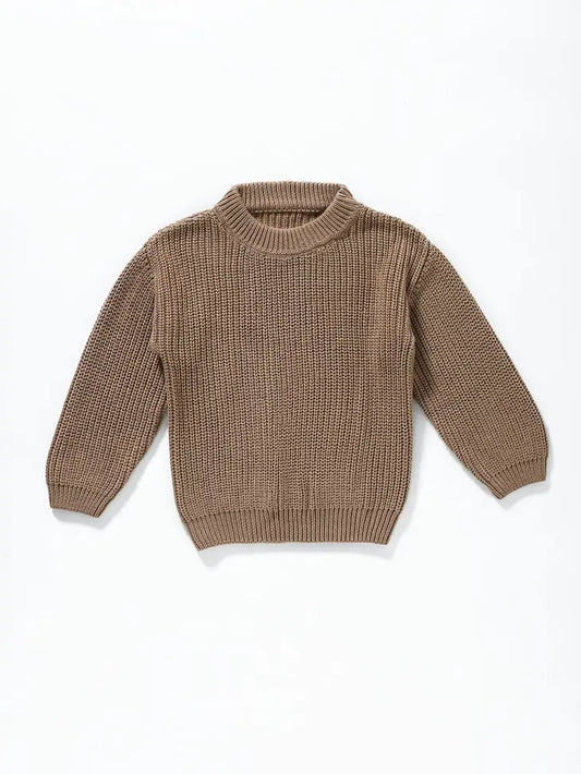 Girls Knit Sweater - Khaki