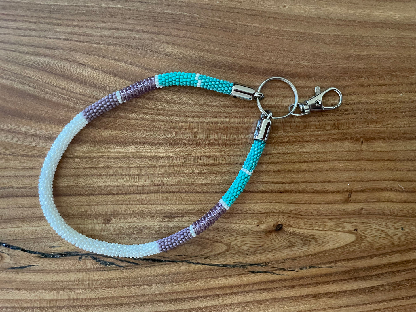 Turquoise & Purple Wristlet