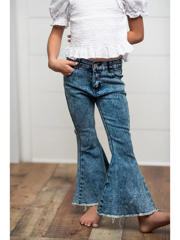 Kids Faded Flare Denim Jean Pant