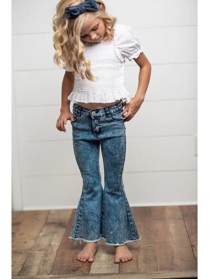 Kids Faded Flare Denim Jean Pant