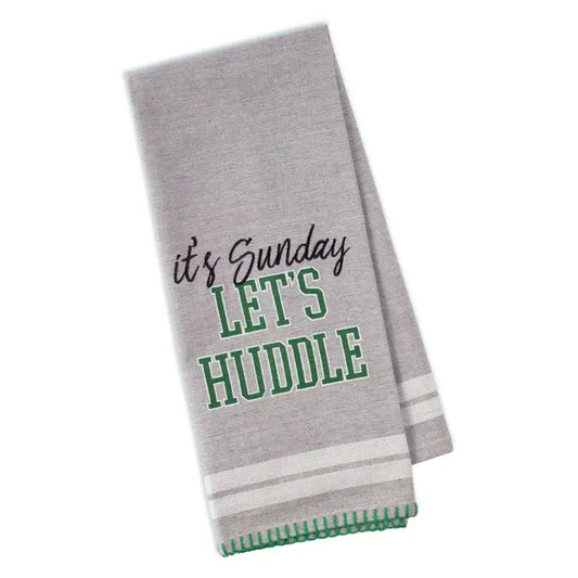 Let's Huddle Embellished Dishtowel