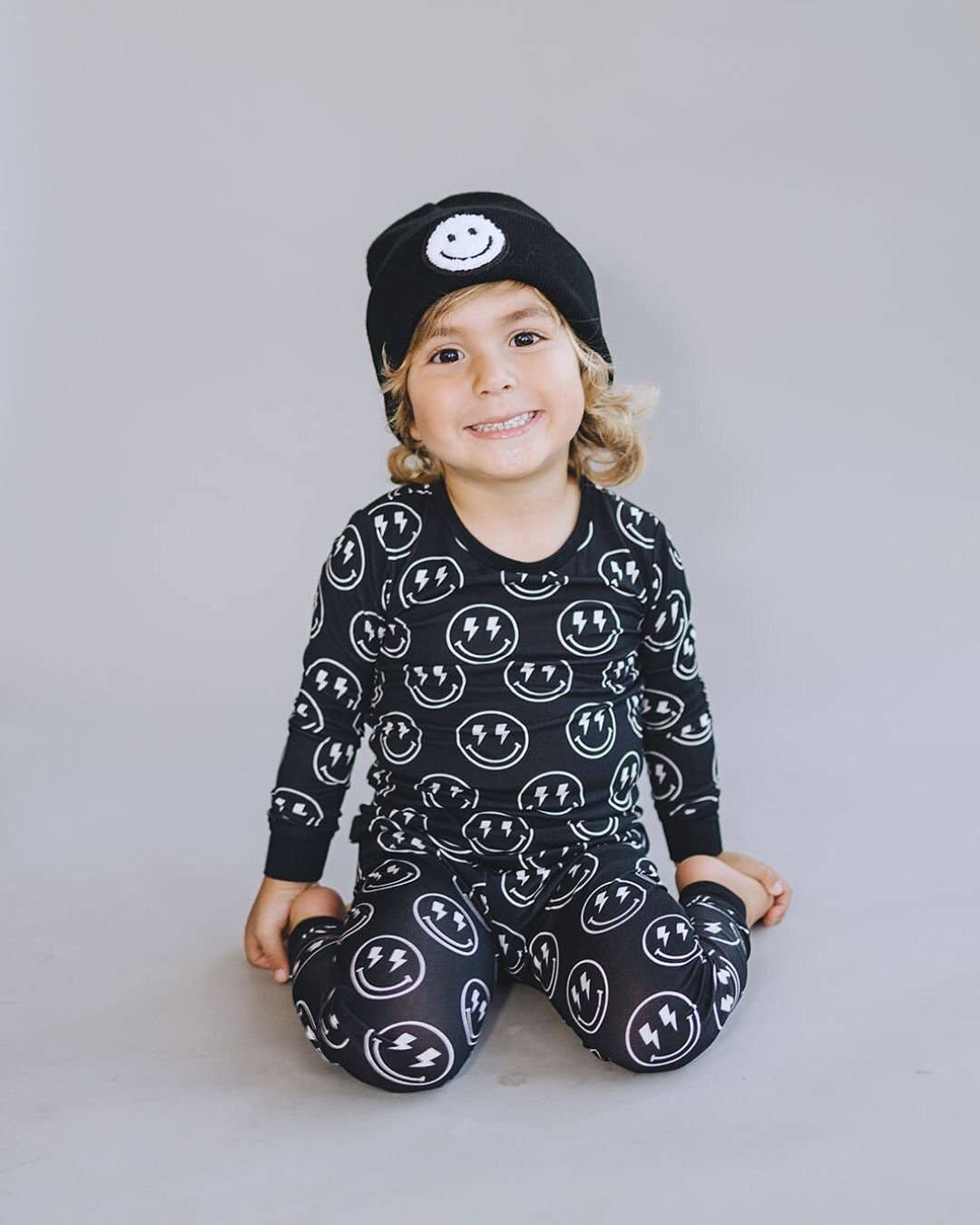 Smiley Beanie | Black: Baby