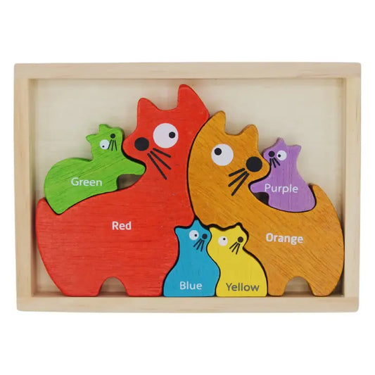 Cat Family Puzzle - Bilingual!