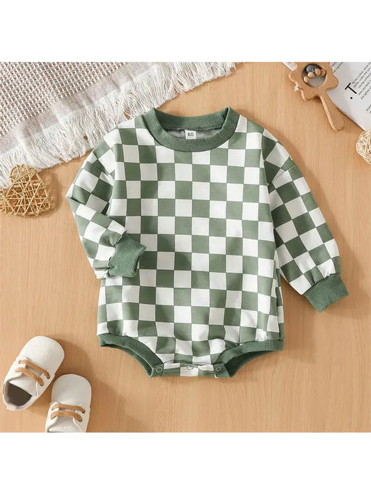 Plaid Baby Romper