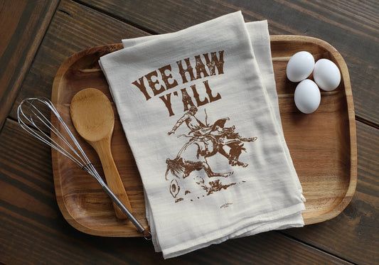 Yee Haw Y'all - Old Fashioned Tea towel