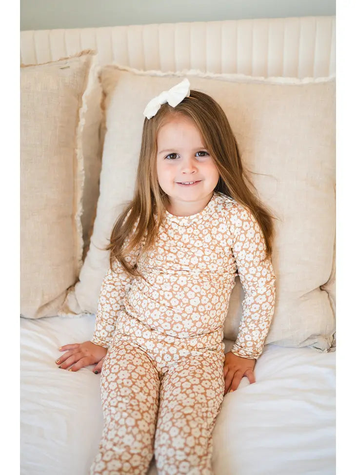 Two-Piece Pajama Set - Mocha Ditsy