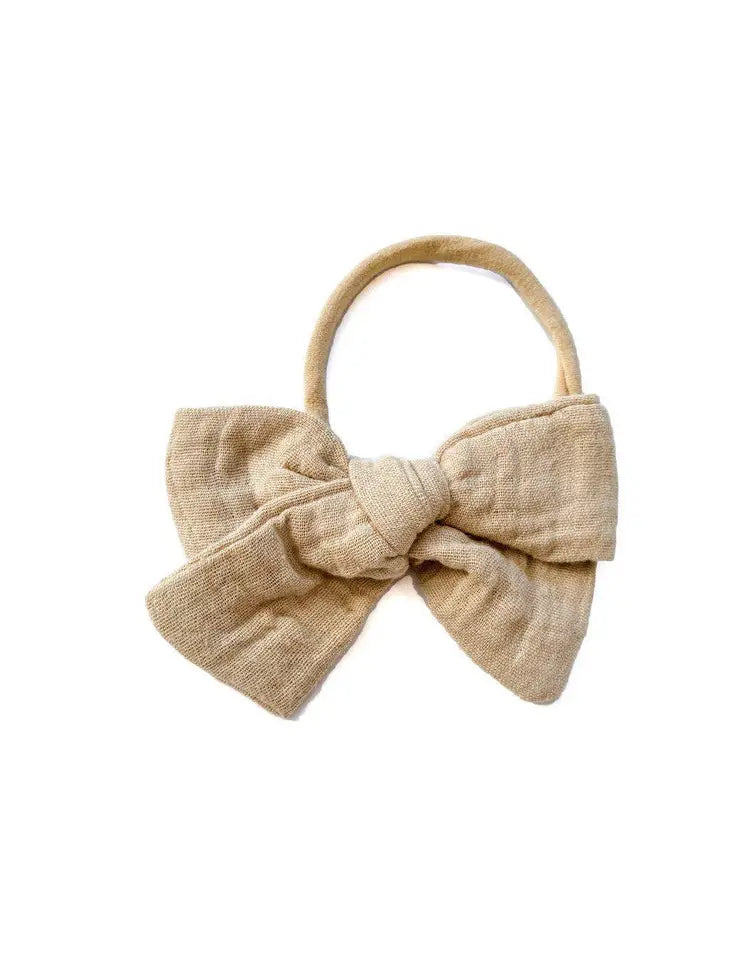 Tan Knot Bow Headband