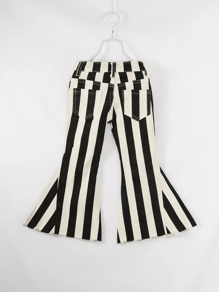 Black Stripe Girl Denim Bell Pant