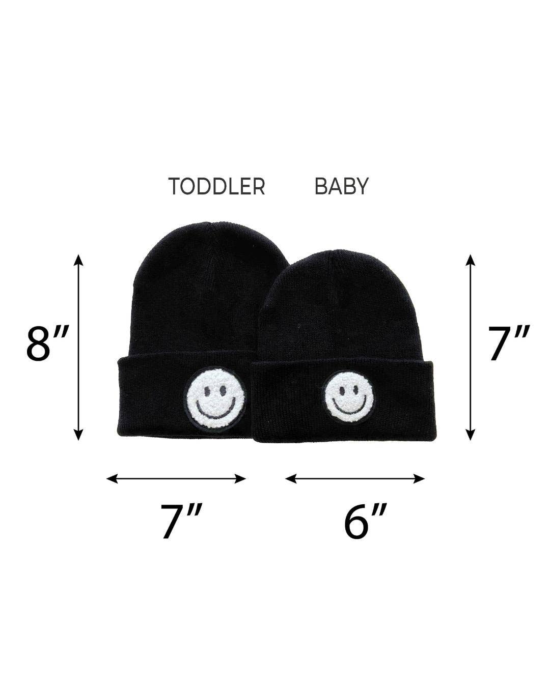 Smiley Beanie | Black: Baby