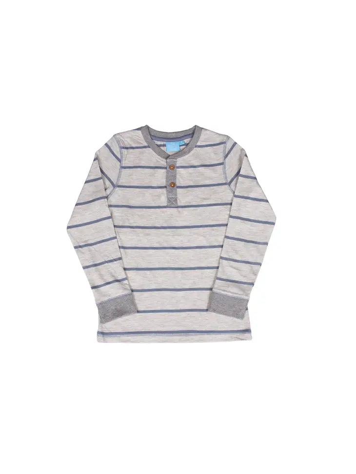 Leo Long Sleeve Striped Henley Boys Long-Sleeve