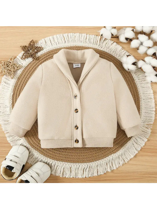 Baby Boy Casual Secret Button Long Sleeve Jacket