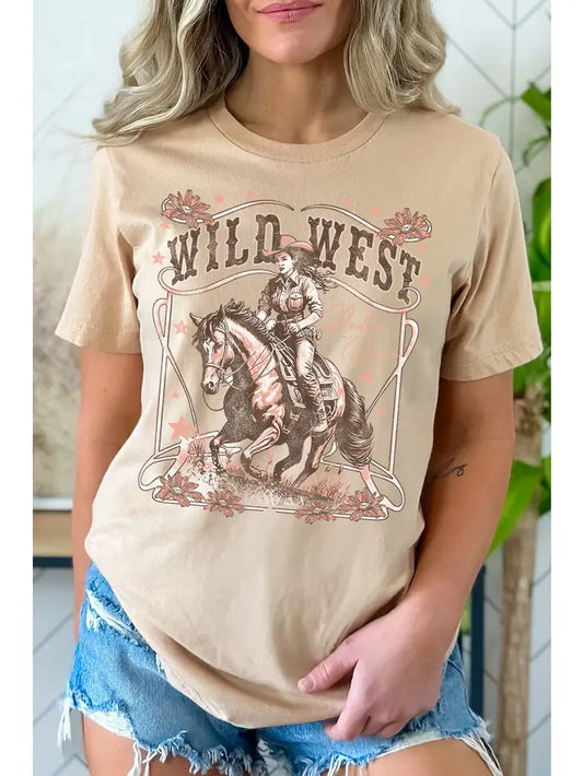 Wild West Graphic Tee- Tan