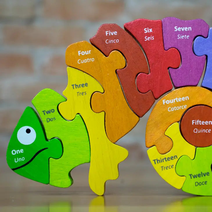 Counting Chameleon Puzzle - Bilingual!