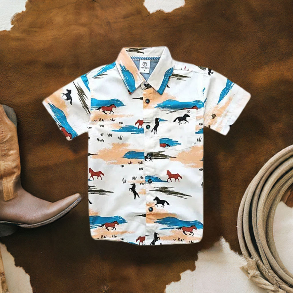 Horse Print Button Down Shirts